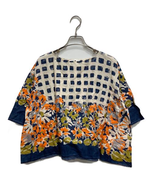 45rpm（45アールピーエム）45rpm (45アールピーエム) 花柄ドルマンブラウス アイボリーの古着・服飾アイテム