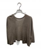 Curensologyカレンソロジー）の古着「トップボタンリネカーディガン」｜ブラウン