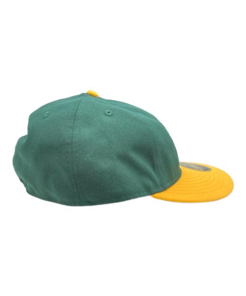 New Era（ニューエラ）New Era (ニューエラ) 59FIFTY AC Collection オークランド・アスレチックス グレーアンダーバイザー グリーン×イエロー 未使用品の古着・服飾アイテム