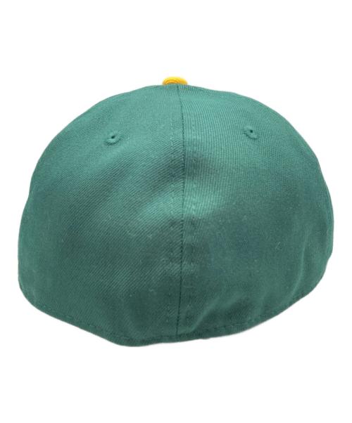 New Era（ニューエラ）New Era (ニューエラ) 59FIFTY AC Collection オークランド・アスレチックス グレーアンダーバイザー グリーン×イエロー 未使用品の古着・服飾アイテム