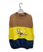 X-LARGEエクストララージ）の古着「MULTI COLOR CREWNECK SWEAT」｜ブラウン