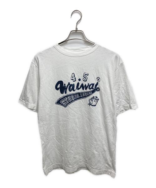 45R（フォーティファイブ・アール）45R (フォーティファイブ・アール) LOUNGE WAIWAI ユニフォーム Tシャツ ホワイト サイズ:Lの古着・服飾アイテム