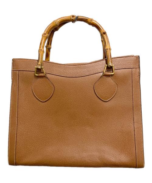 GUCCI（グッチ）GUCCI (グッチ) レザーバンブートートバッグ ブラウンの古着・服飾アイテム