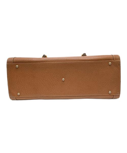 GUCCI（グッチ）GUCCI (グッチ) レザーバンブートートバッグ ブラウンの古着・服飾アイテム