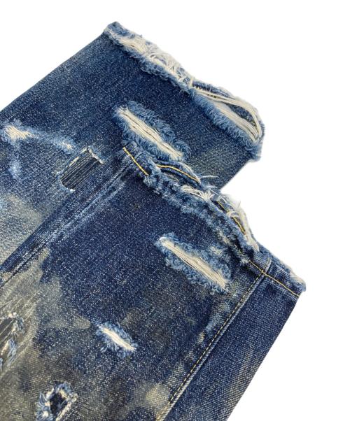 OVERDESIGN（オーバーデザイン）OVERDESIGN (オーバーデザイン) ペイント加工クラッシュデニムパンツ インディゴ サイズ:-の古着・服飾アイテム