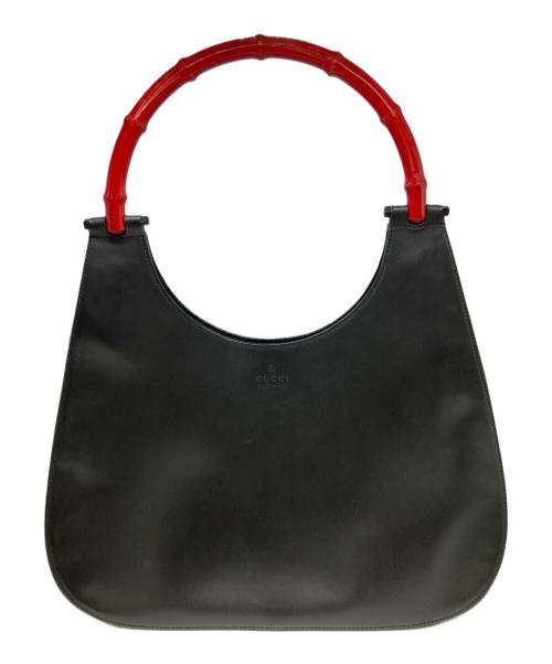 GUCCI（グッチ）GUCCI (グッチ) バンブーレザーワンショルダーバッグ ブラックの古着・服飾アイテム
