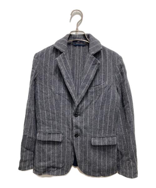 45R（フォーティファイブ・アール）45R (フォーティファイブ・アール) カラーネップストライプテーラードジャケット ネイビー サイズ:２の古着・服飾アイテム