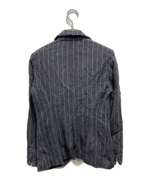 45R（フォーティファイブ・アール）45R (フォーティファイブ・アール) カラーネップストライプテーラードジャケット ネイビー サイズ:２の古着・服飾アイテム