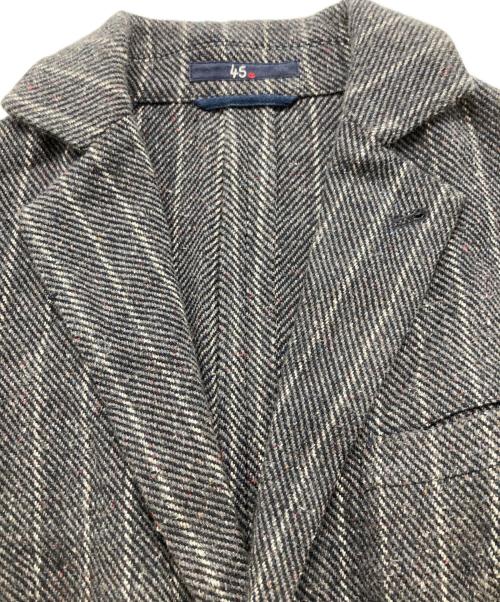 45R（フォーティファイブ・アール）45R (フォーティファイブ・アール) カラーネップストライプテーラードジャケット ネイビー サイズ:２の古着・服飾アイテム