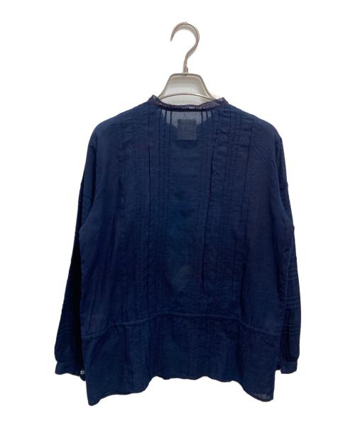 maison de soil（メゾンドソイル）maison de soil (メゾンドソイル) インディゴ染めバンドカラーシャツ ネイビー サイズ:Fの古着・服飾アイテム