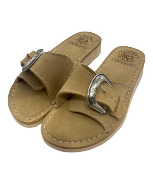 Caminando（カミナンド）Caminando (カミナンド) ストラップスウェードサンダル ベージュ サイズ:6の古着・服飾アイテム