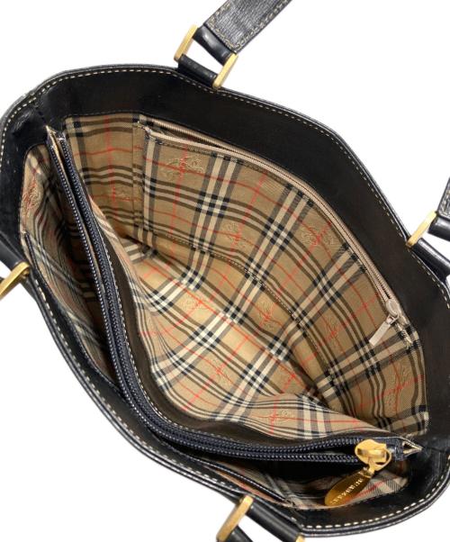BURBERRY（バーバリー）BURBERRY (バーバリー) 裏ノヴァチェックトートバッグ ブラックの古着・服飾アイテム