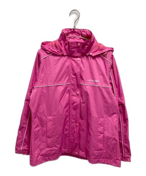 LEONARD SPORT（レオナール スポーツ）LEONARD SPORT (レオナール スポーツ) ナイロンフーディージャケット ピンク サイズ:38の古着・服飾アイテム