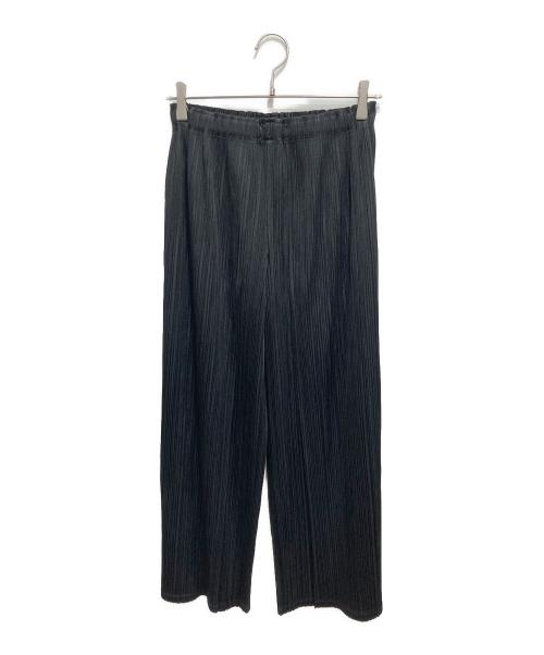 PLEATS PLEASE（プリーツプリーズ）PLEATS PLEASE (プリーツプリーズ) レイヤードスリットワイドプリーツパンツ ブラック サイズ:03の古着・服飾アイテム