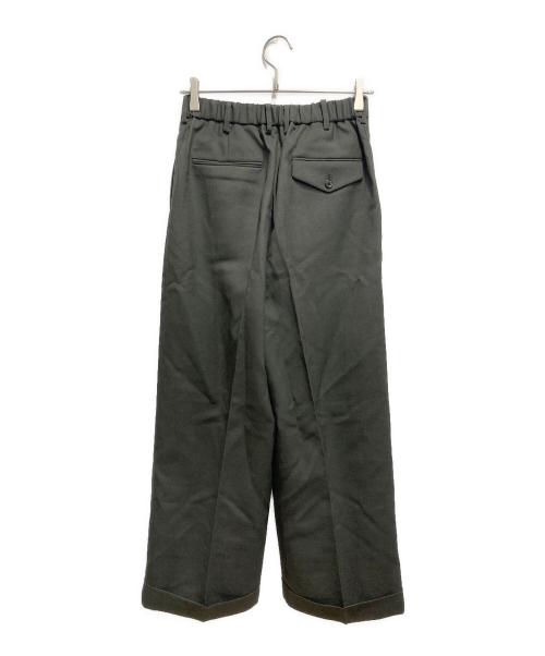 MARKAWARE（マーカウェア）MARKAWARE (マーカウェア) PLEATED WIDE TROUSERS ORGANIC WOOL HEAVY TROPICAL グリーン サイズ:Sの古着・服飾アイテム
