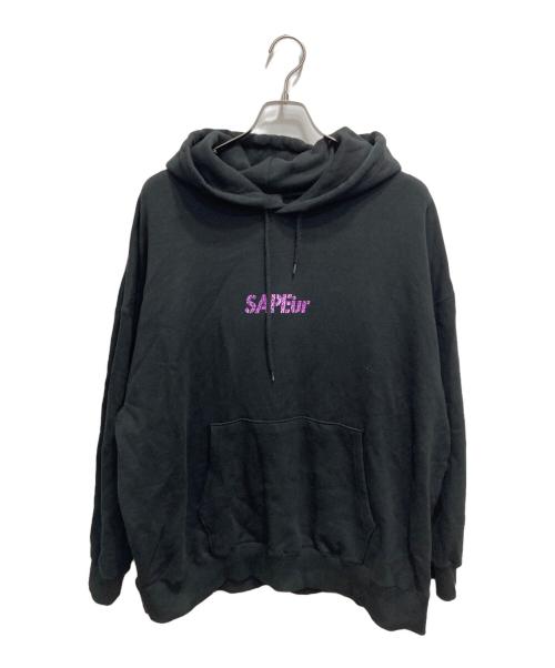 SAPEur（サプール）SAPEur (サプール) レオパードロッドマンプルオーバーパーカー ブラック サイズ:Lの古着・服飾アイテム