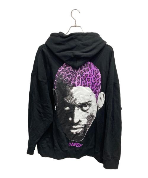 SAPEur（サプール）SAPEur (サプール) レオパードロッドマンプルオーバーパーカー ブラック サイズ:Lの古着・服飾アイテム
