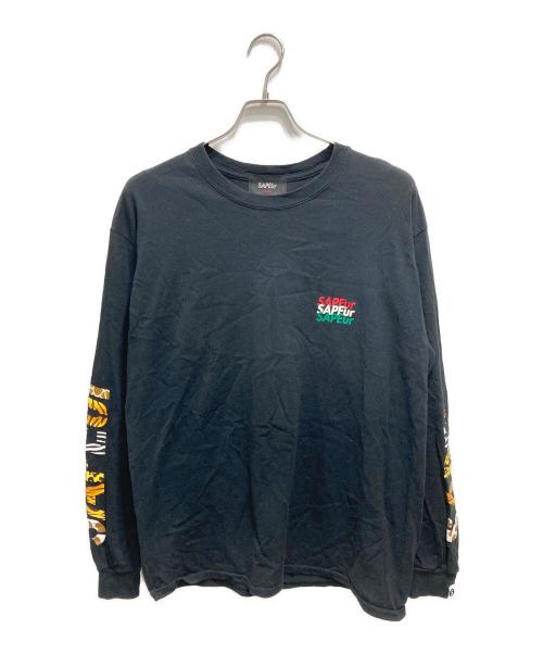 SAPEur（サプール）SAPEur (サプール) アームロゴロングカットソー ブラック サイズ:Lの古着・服飾アイテム