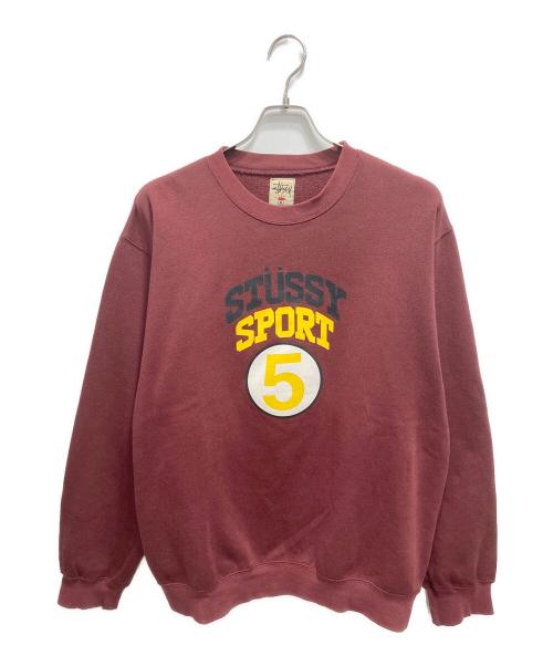 stussy（ステューシー）stussy (ステューシー) スポーツクルーカレッジスウェット ボルドー サイズ:Lの古着・服飾アイテム