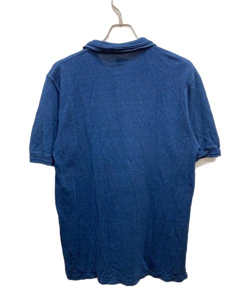 stussy（ステューシー）stussy (ステューシー) インディゴロゴ刺繍ポロシャツ インディゴ サイズ:Ｌの古着・服飾アイテム