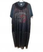 YuumiARIAユウミアリア）の古着「ドッキングカットソーワンピース」｜ネイビー