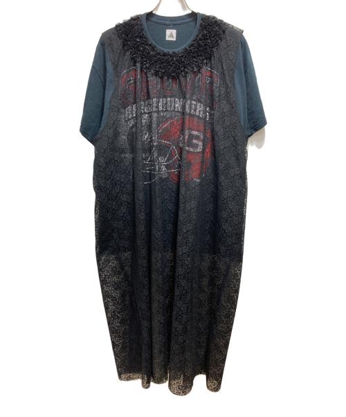 YuumiARIA（ユウミアリア）YuumiARIA (ユウミアリア) ドッキングカットソーワンピース ネイビー サイズ:FREEの古着・服飾アイテム