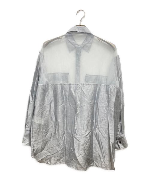 MAISON SPECIAL（メゾンスペシャル）MAISON SPECIAL (メゾンスペシャル) Tulle Docking Sheer Oversized Shirt グレー サイズ:FREEの古着・服飾アイテム