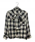 MAISON SPECIALメゾンスペシャル）の古着「Big Ribbon Shirt」｜グレー×ブラック
