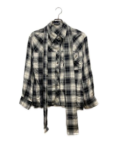 MAISON SPECIAL（メゾンスペシャル）MAISON SPECIAL (メゾンスペシャル) Big Ribbon Shirt グレー×ブラック サイズ:Freeの古着・服飾アイテム