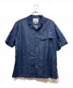 yoshio kuboヨシオクボ）の古着「半袖フリンジデニムシャツ」｜インディゴ