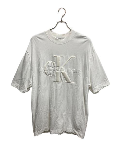 Calvin Klein Jeans（カルバンクラインジーンズ）Calvin Klein Jeans (カルバンクラインジーンズ) ﾌﾟﾚﾐｱﾑﾓﾉﾛｺﾞTｼｬﾂ ホワイト サイズ:Lの古着・服飾アイテム