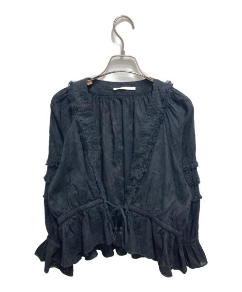 SOULEIADO（ソレイアード）SOULEIADO (ソレイアード) コットンジャカードタッセルブラウス ブラック サイズ:Ｓの古着・服飾アイテム