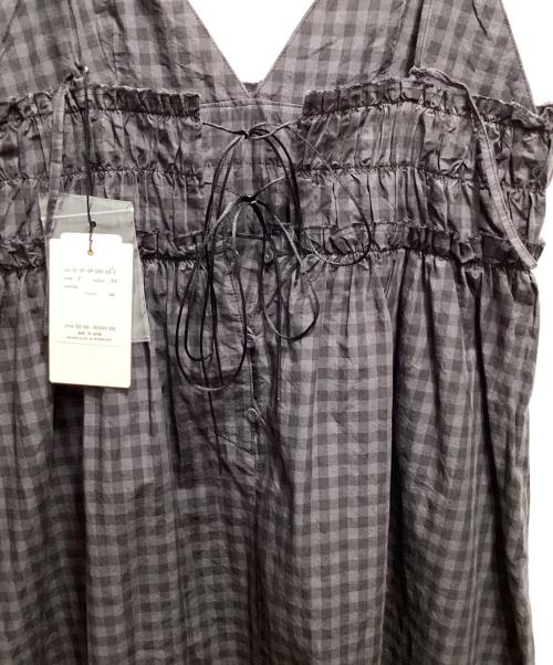 iki（イキ）iki (イキ) 100/2ガスブロード チェックギャザーブラ キャミワンピース パープル サイズ:FREEの古着・服飾アイテム
