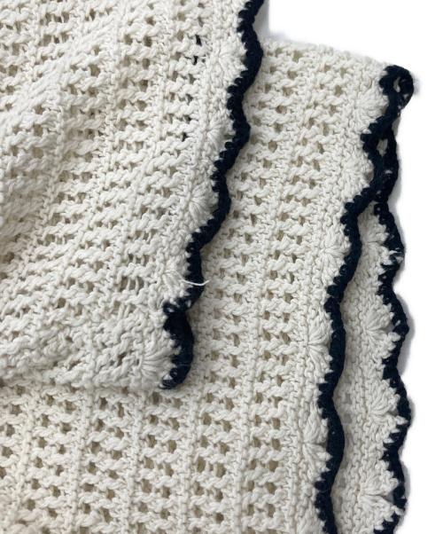 MACPHEE（マカフィー）MACPHEE (マカフィー) クロシェットコンビ シャツカーディガン ホワイト×ブラック サイズ:Sの古着・服飾アイテム