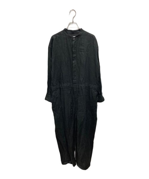 KAGURE（カグレ）KAGURE (カグレ) リネンオールインワン ブラック サイズ:FREEの古着・服飾アイテム