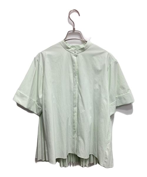 UNITED ARROWS TOKYO（ユナイテッドアローズトウキョウ）UNITED ARROWS TOKYO (ユナイテッドアローズトウキョウ) バックプリーツ 五分袖 ブラウス グリーン サイズ:Ⅿ 未使用品の古着・服飾アイテム