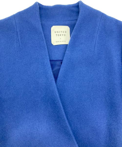 UNITED TOKYO（ユナイテッドトーキョー）UNITED TOKYO (ユナイテッドトーキョー) ノーカラーコート ブルー サイズ:1の古着・服飾アイテム