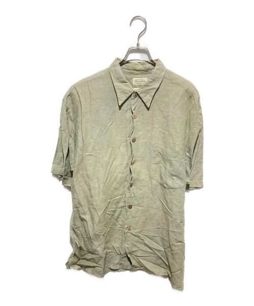 ST JOHN'S BAY（セントジョンズベイ）ST JOHN'S BAY (セントジョンズベイ) 90s リネンコットンs/sシャツ オリーブ サイズ:Ｌの古着・服飾アイテム