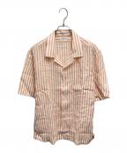 FAIRFAXフェアファックス）の古着「リネンオープンカラーシャツ」｜オレンジ