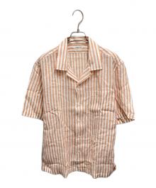 FAIRFAX（フェアファックス）の古着「リネンオープンカラーシャツ」｜オレンジ