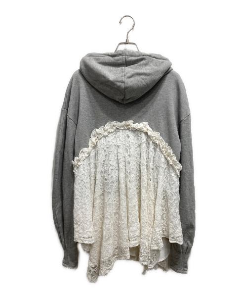 POPPY（ポピー）POPPY (ポピー) レースドッキングフーディー グレー サイズ:Fの古着・服飾アイテム