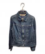BURBERRY LONDONバーバリーロンドン）の古着「裏生地ノバチェックデニムジャケット」｜インディゴ