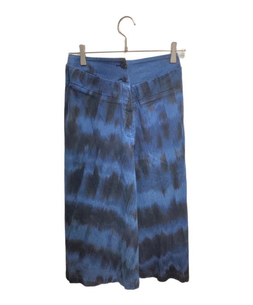 ISSEY MIYAKE（イッセイミヤケ）ISSEY MIYAKE (イッセイミヤケ) 筆タグ総柄デザインスカート ブルー サイズ:7の古着・服飾アイテム