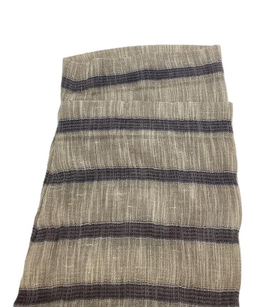 ISSEY MIYAKE（イッセイミヤケ）ISSEY MIYAKE (イッセイミヤケ) 筆タグリネンコットンボーダーシャツ ベージュ サイズ:Ⅿの古着・服飾アイテム