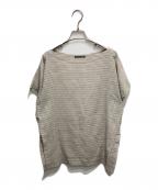 ISSEY MIYAKEイッセイミヤケ）の古着「筆タグボーダープルオーバーシャツ」｜グレー