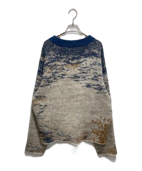 SHINYA KOZUKA（シンヤコズカ）SHINYA KOZUKA (シンヤコズカ) Kroyer ジャガード モヘア オーバーサイズ ニット ネイビー×グレー サイズ:Sの古着・服飾アイテム