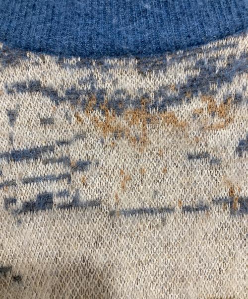 SHINYA KOZUKA（シンヤコズカ）SHINYA KOZUKA (シンヤコズカ) Kroyer ジャガード モヘア オーバーサイズ ニット ネイビー×グレー サイズ:Sの古着・服飾アイテム