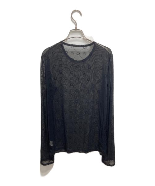 MARINE SERRE（マリーンセル）MARINE SERRE (マリーンセル) モノグラムセカンドスキンカットソー ブラック サイズ:Ｓの古着・服飾アイテム