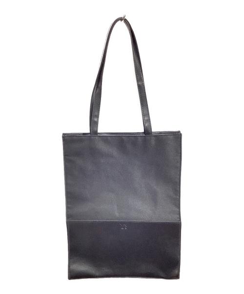 Y's（ワイズ）Y's (ワイズ) レザー切り替え トートバッグ ブラックの古着・服飾アイテム