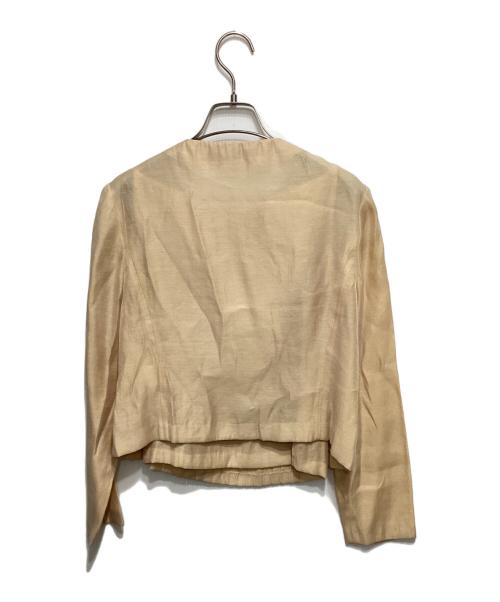 BALENCIAGA（バレンシアガ）BALENCIAGA (バレンシアガ) プリーツノーカラージャケット ベージュ サイズ:38の古着・服飾アイテム